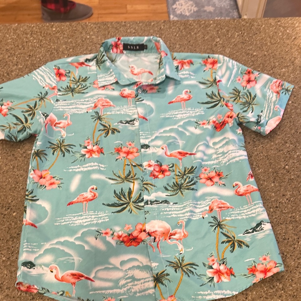 Vibrant Flamingo Print Men's Shirt